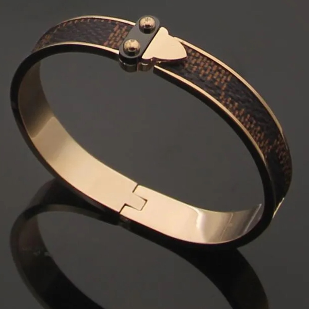 Gold and dark brown bangle Bracelet